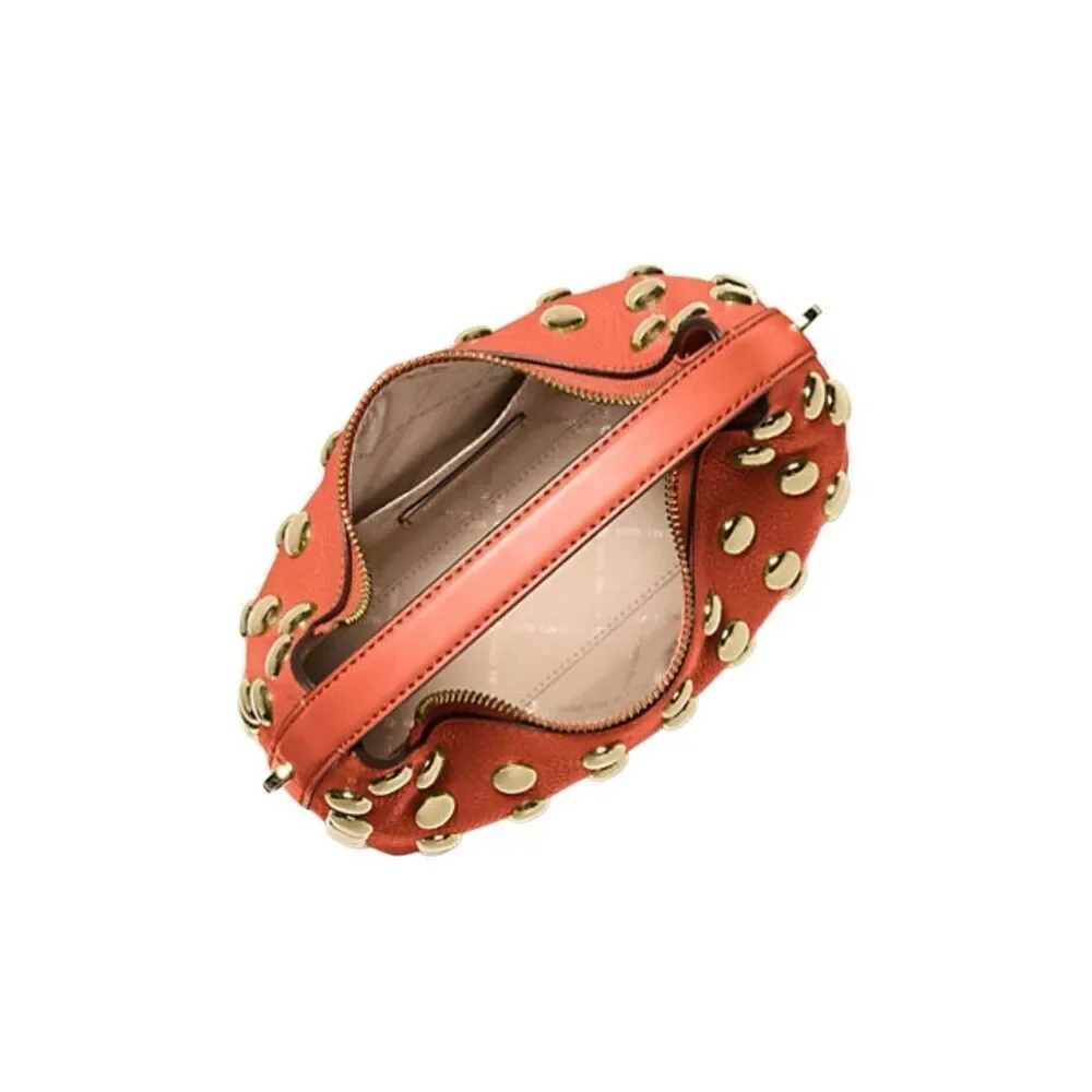 Michael Kors Ember Small Peppled Leather Embellished Messenger Bag